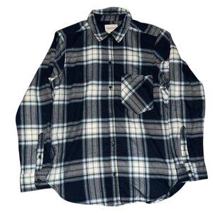 Abercrombie and Fitch Blue and white plaid flannel shirt